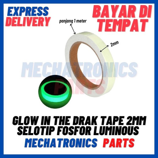 [DEV-9377] GLOW IN THE DRAK TAPE 2MM SELOTIP FOSFOR LUMINOUS STICKER 1METER