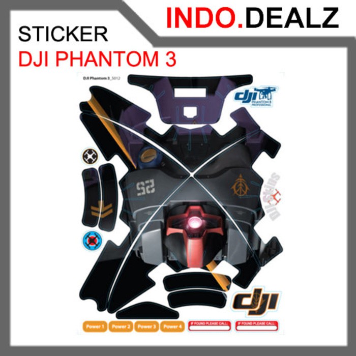 Dji Phantom 3 Body Skin Sticker Protector Stiker Motif Animasi Hitam - 966B7A - Original Asli