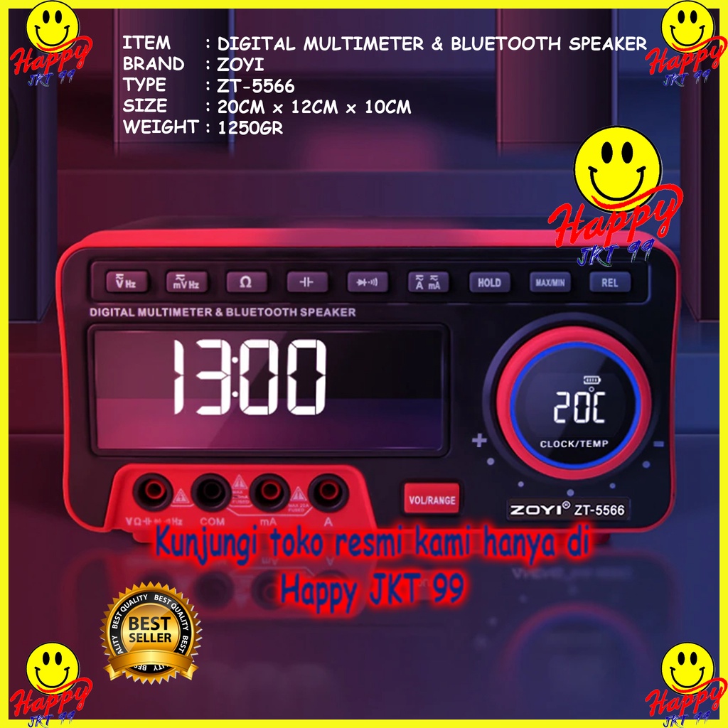 MULTITESTER DIGITAL ZOYI ZT-5566 ZT5566 ZT 5566 MULTIMETER BT BLUETOOTH SPEAKER ORIGINAL