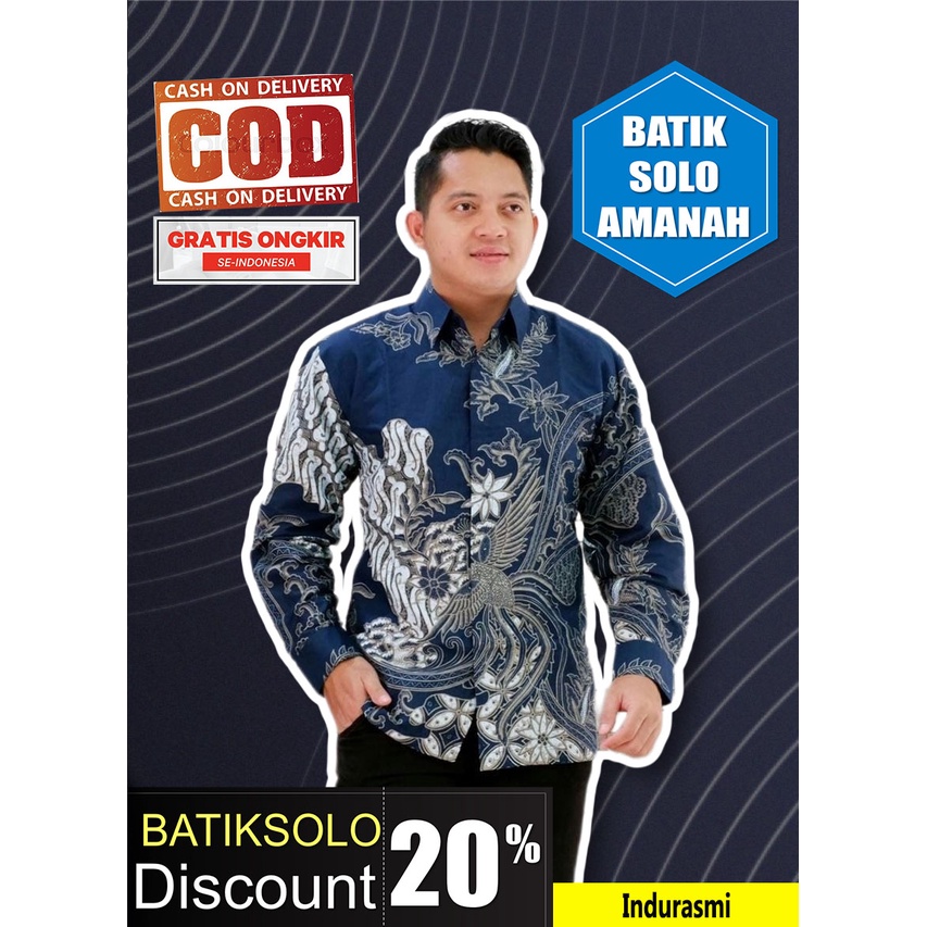 Indurasmi KEMEJA BATIK SOLO FULL FURING ATASAN PREMIUM MODERN BATIKSOLOAMANAH KATUN HALUS KOPRI PGRI