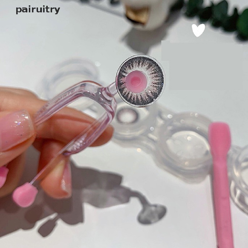 Set Alat Pinset Sendok Tongkat Hisap Bahan Silikon Lembut Untuk Perawatan Lensa Kontak
