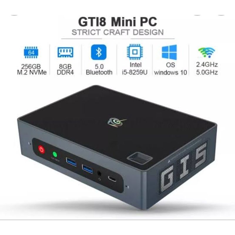 Mini PC Beelink GTI Intel Coffee Lake i5 Gen 8th 8/256 Dual LAN HDMI Win 11