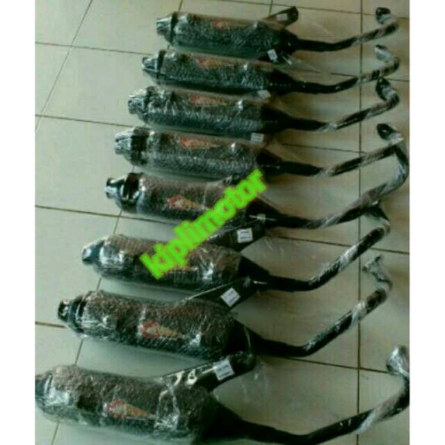 Knalpot Racing bobokan model standar Vario 125 LED Hitam