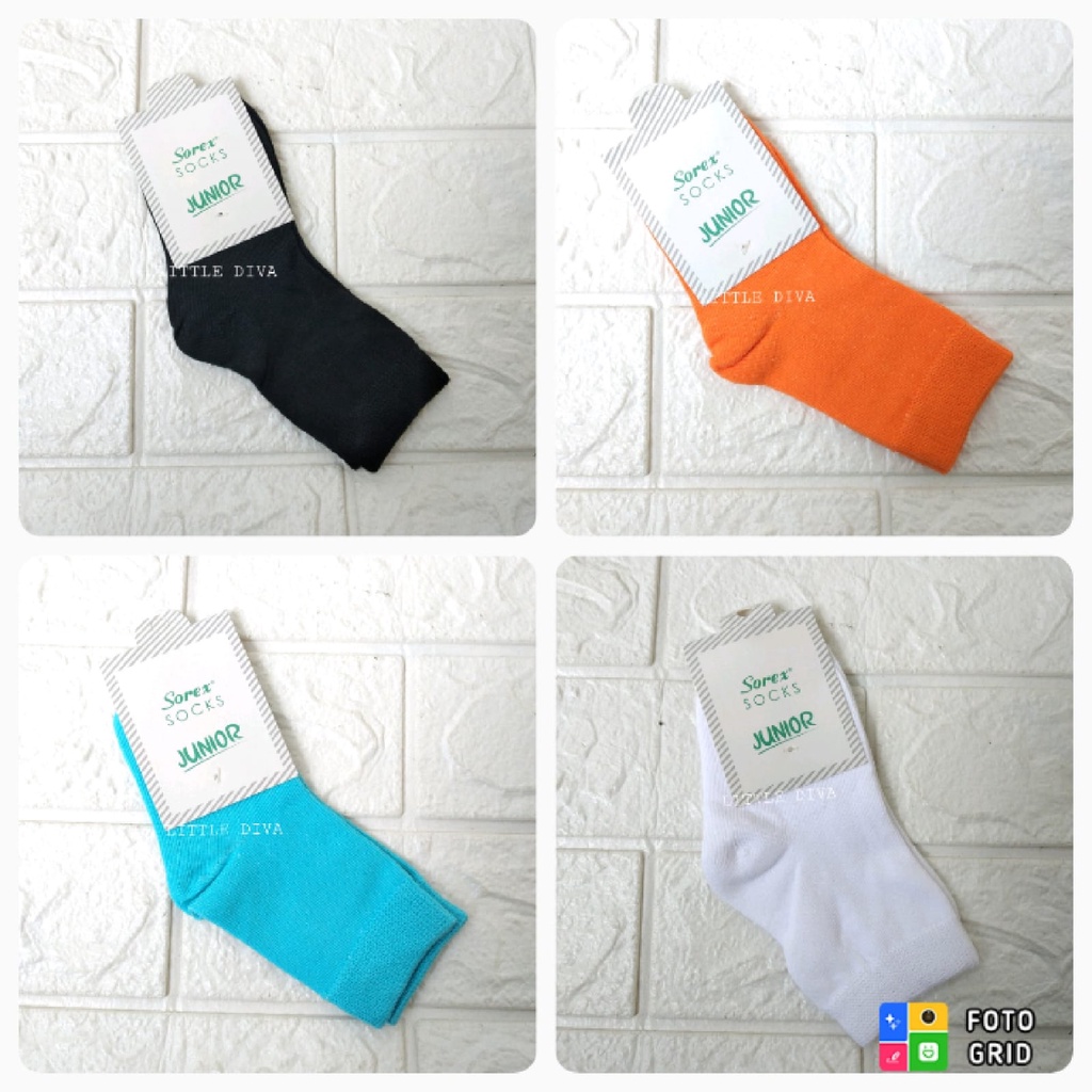 Kaos Kaki Anak SD Pendek SOREX 5914 Size S M L Kid's Socks Warna warni unisex murah berkualitas