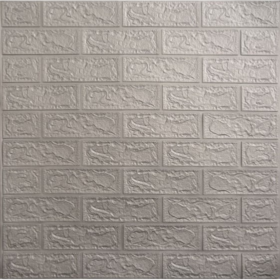 ✅COD - Wallpaper Dinding FOAM Timbul 3D Bata Putih CLASSIC BRICK 70 x 77 cm best seller Gudanesia-Abu2