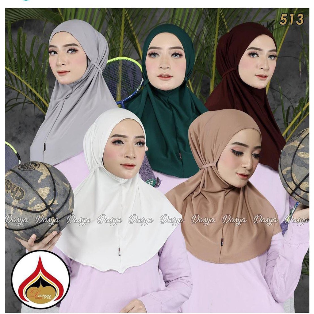 Jilbab Sport Non Pet Jersy  Bergo Tali Instan Hijab Daily BY ZAKYA HIJAB