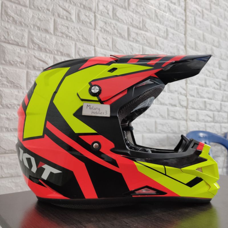Jual Helm KYT CROSS OVER K RACING SUPER FLUO (BAYAR DITEMPAT) Shopee