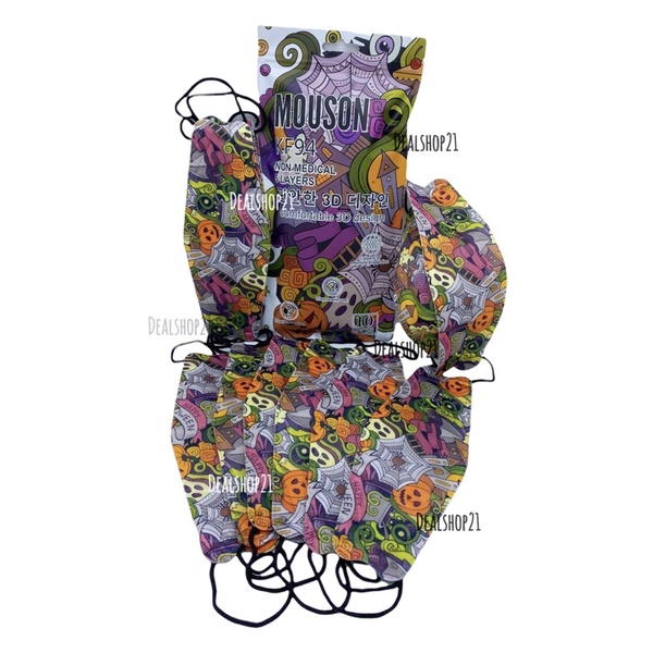 MASKER KF94 MOTIF HALLOWEN KOSTUM MASK KOREA MOUSON / IMLEK / NATAL / CHRISTMAS / SQUID GAME