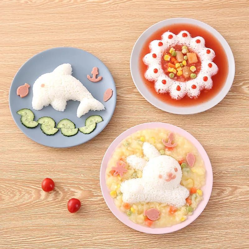 Cetakan Nasi Bunny Set 4 in 1 Karakter Lucu Ukuran Besar