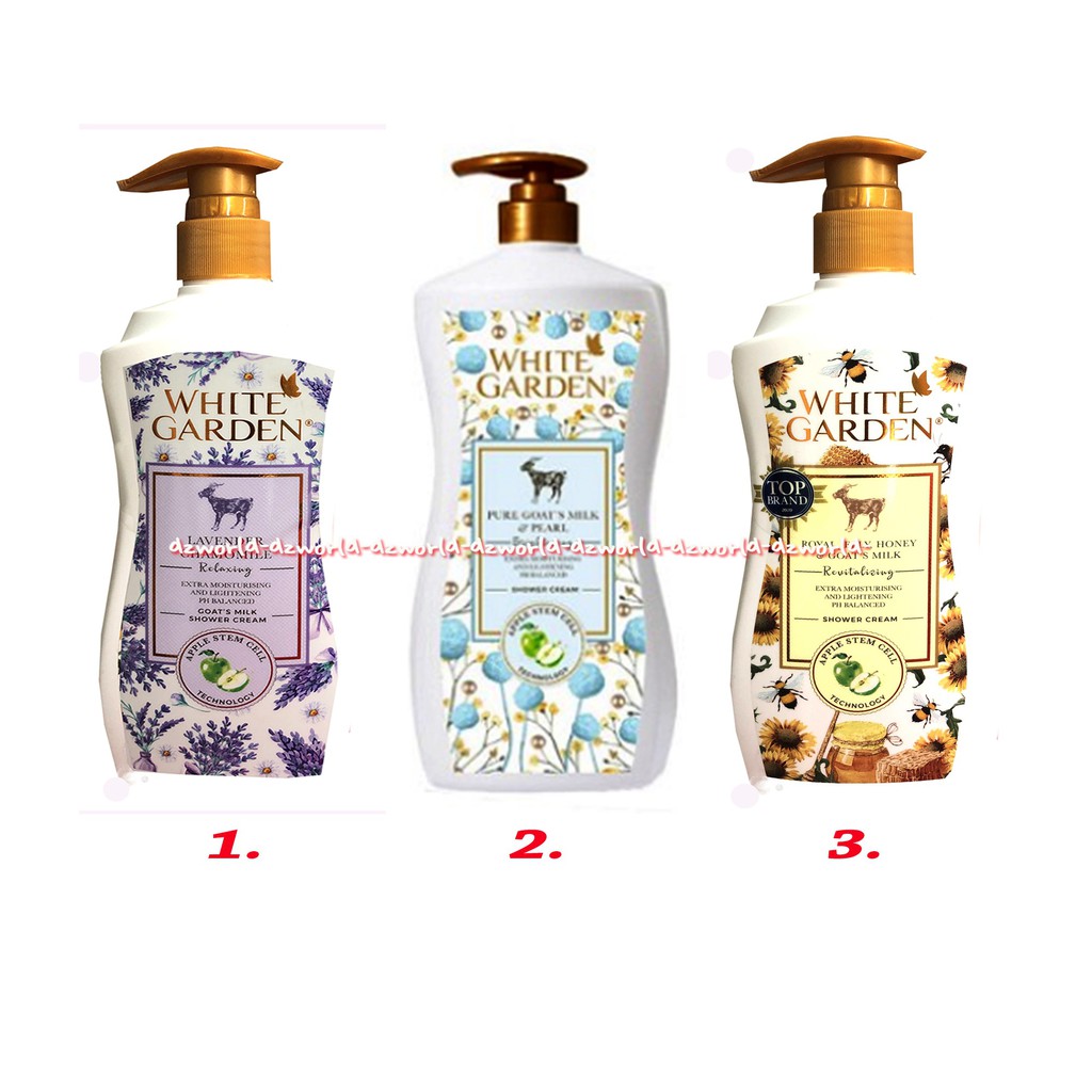 White Garden 500ml Lavender Chamomile Goat Milk Revitalizing Apple Steam Shower Cream Sabun Mandi Stemsel Untuk Kulit Kering 500 ml Whitegarden