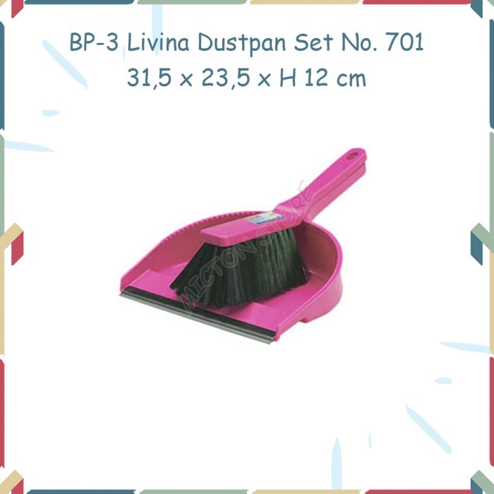 MICTON Lion Star Sapu Pengki Livina Dustpan Set No 701 BP-3 Pink