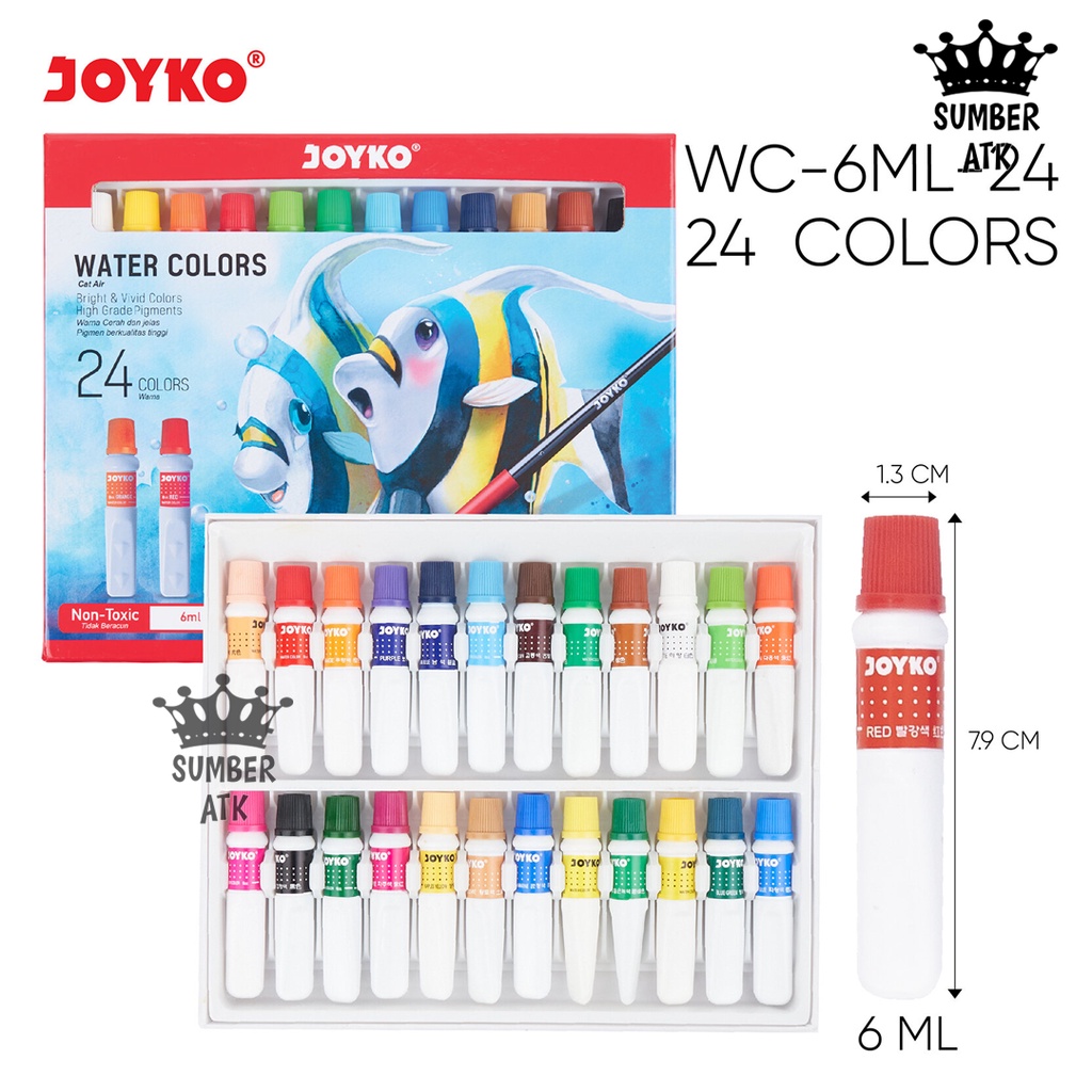 

ghg Cat Air Water Color Joyko WAC-6ML 12 , 18 , 24 WARNA