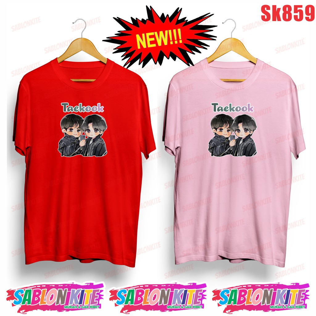 MURAH!!! KAOS KPOP TAEKOOK NO FRAME TAEHYUNG V JUNGKOOK SK859 UNISEX ADA 6 WARNA