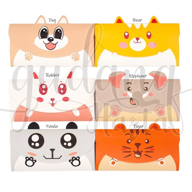 Kertas Surat Amplop Happy Animal Letter Paper Multifungsi Motif Bear Dog Elephant Panda GH 305601