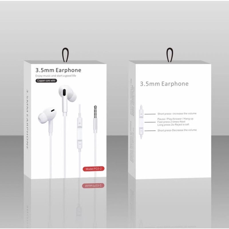 HANDSFREE - EARPHONE IPH 5/6 MEGABASS MODEL GEN 3 SUPPORT JACK AUDIO 3.5MM