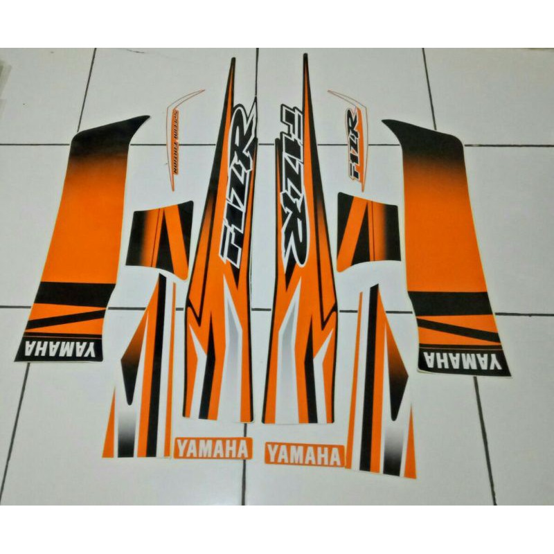 striping sticker standar fiz R seporty hitam orange
