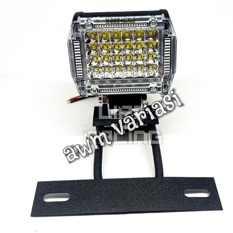 [PAKET]Lampu Tembak Sorot CWL 24 Mata Led Flash Senja Blue Red + Breket RX - KING RX-Z &amp; RX + Speial