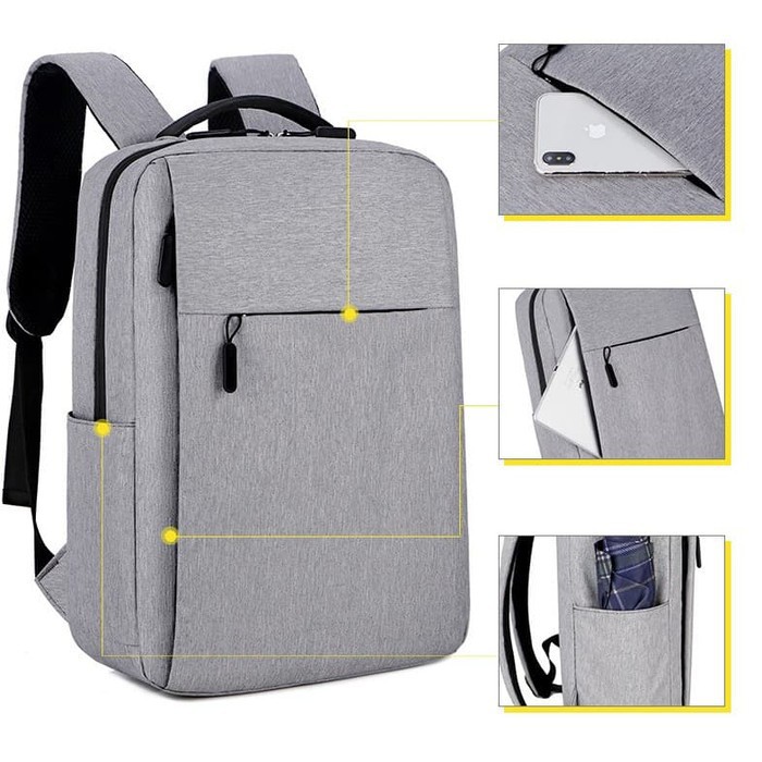 Tas Ransel Pria Laptop Backpack Kapasitas Besar slim mpde hm 06