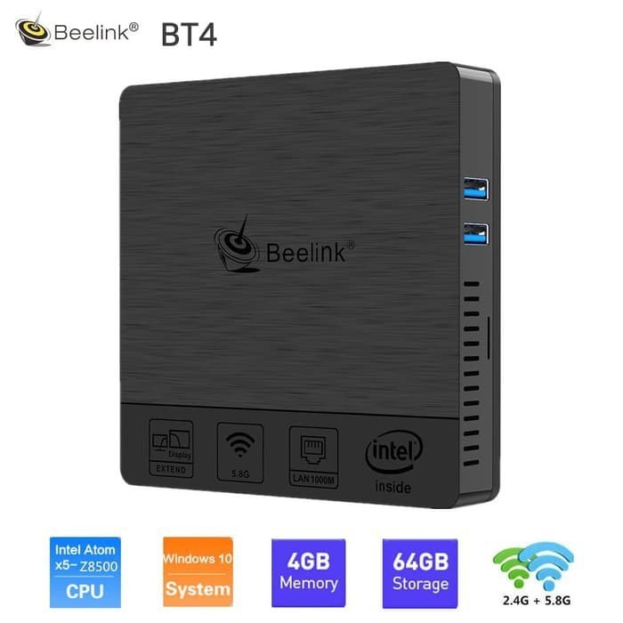 Mini PC BT3 Pro II 4GB/64GB Windows 10 Intel X5 Quadcore Z8350