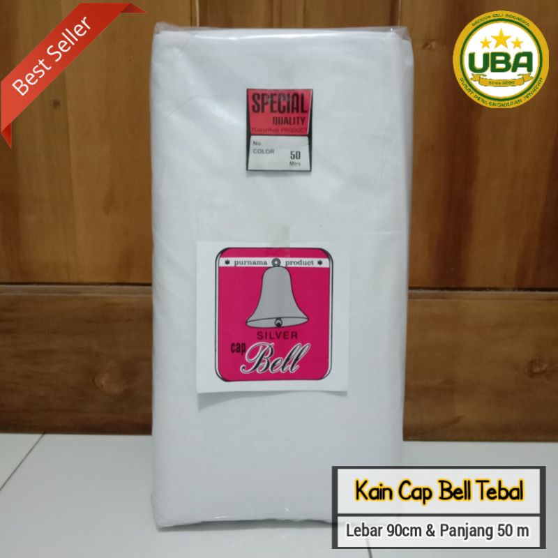 Kain Kafan Mori 1 Roll Lebar 90cm Panjang 50meter Cap Bell