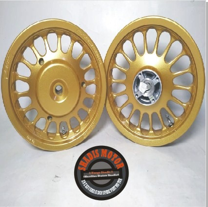 Velg Bintang Motor Merk VND Set Velg Ukuran 215/250 Ring 12 Motor Vario 110 Warna Gold Matte Velg Pa