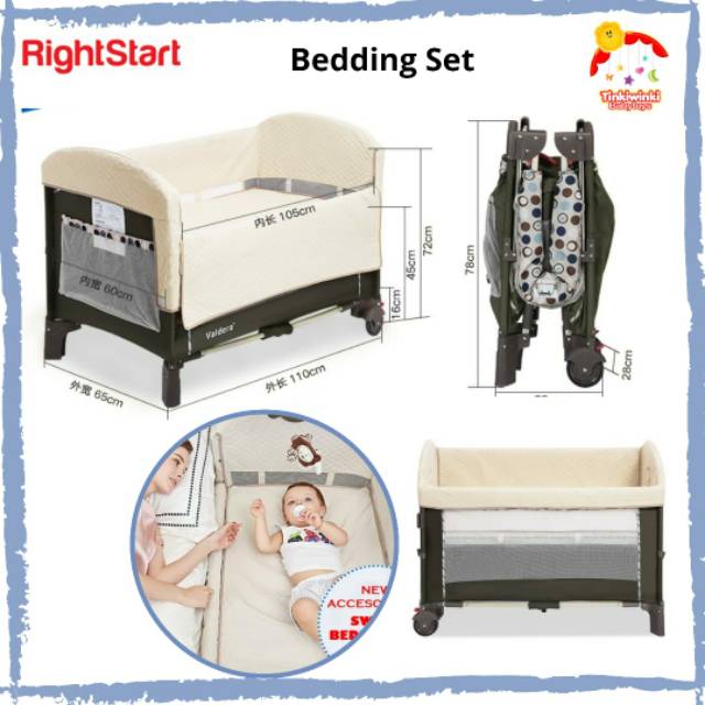 Right Start 8 in 1 Multifunctional Baby Box Playard include ayunan dan bedding set