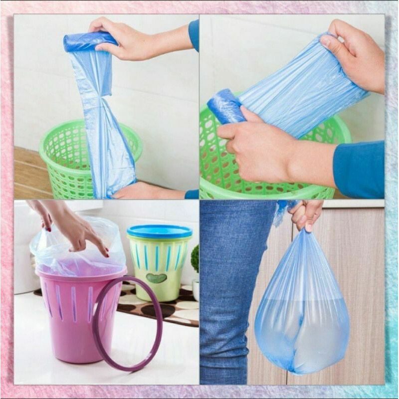 1pack 5roll plastik sampah roll jumbo 45x50cm isi 100 lembar kantong sampah gulung besar isi 5roll