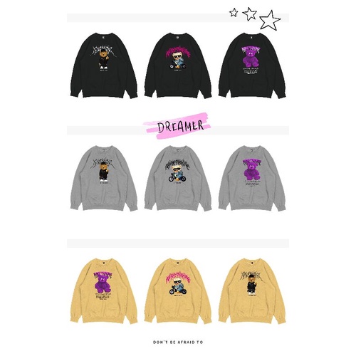 Sweater Crewneck CN Series Bear pria wanita Flecee Tebal