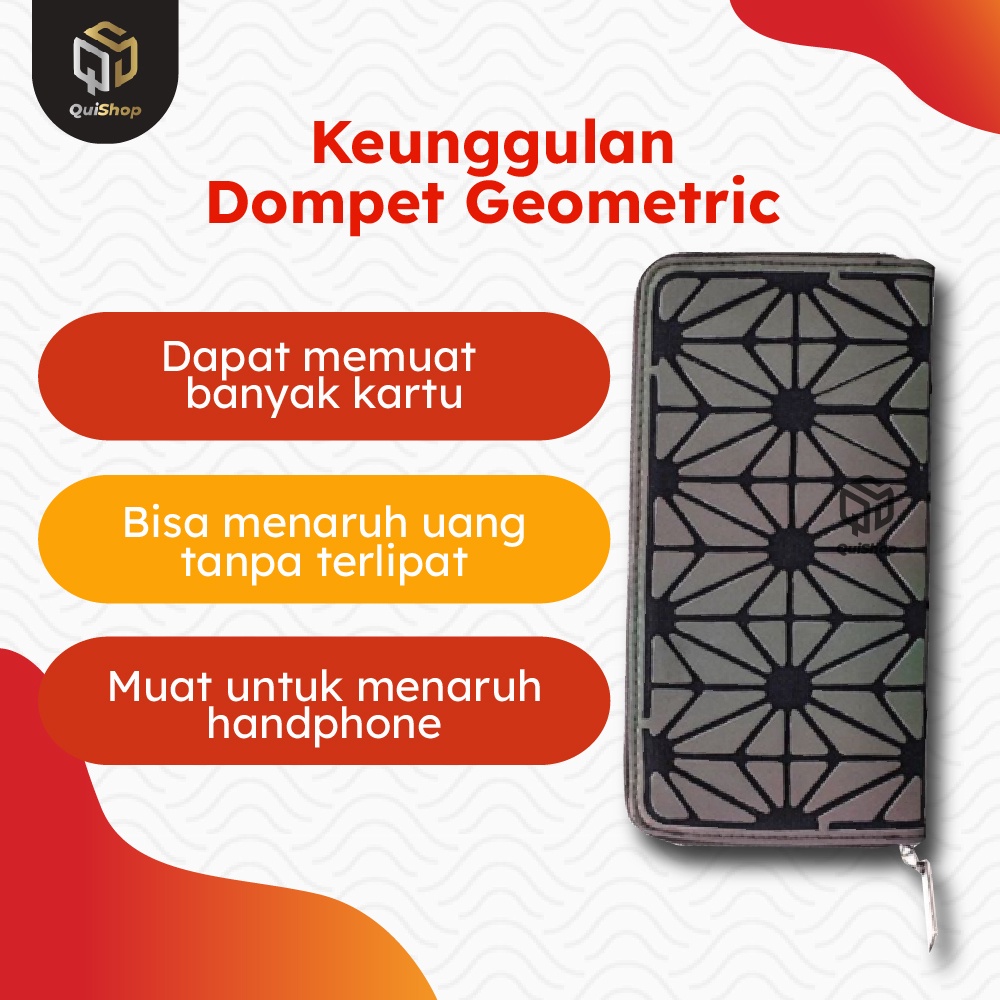 Dompet Panjang Geometric Geometris Luminous Wallet Aksesoris Wanita Berkualitas Termurah Premium