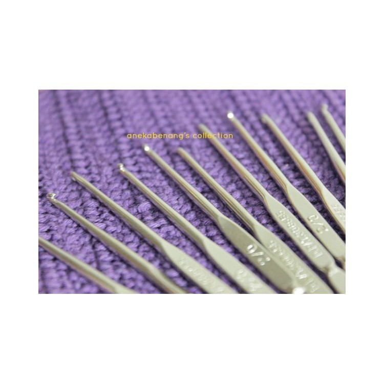 PCS - Hakpen (Alat / Jarum Rajut) Tulip Silver / Double Pointed Crochet Hooks Steel