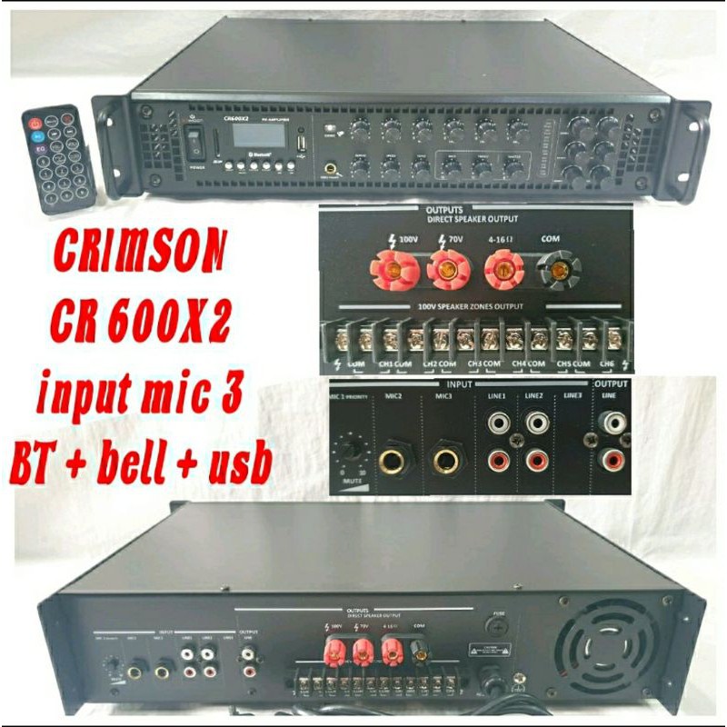 POWER PA AMPLIFIER CRIMSON CR600X2/CRIMSON CR600 X2 BARU