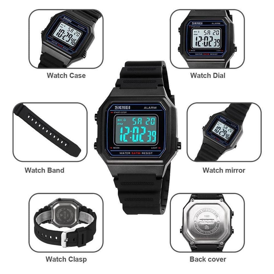 Jam Tangan Digital SKMEI 1698 Original Murah Hitam