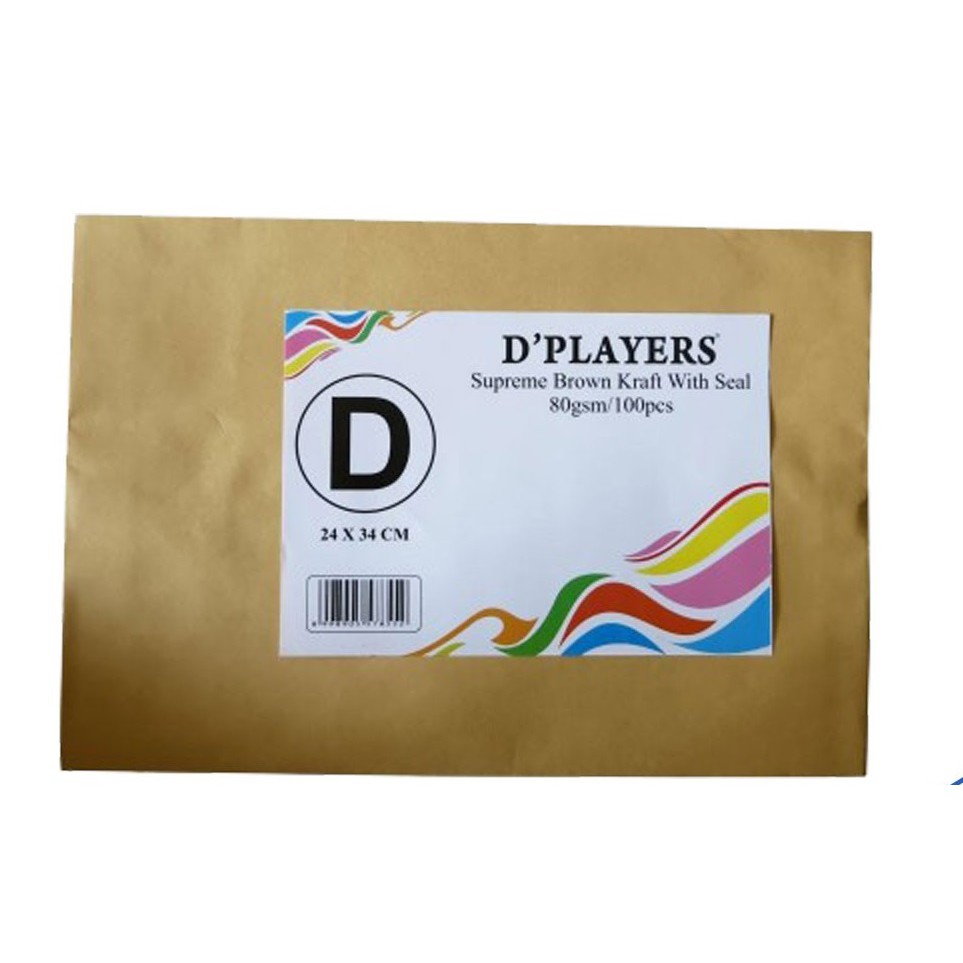 

AMPLOP D'PLAYERS + LEM D 24X34 ISI 100/AMPLOP DPLAYERS