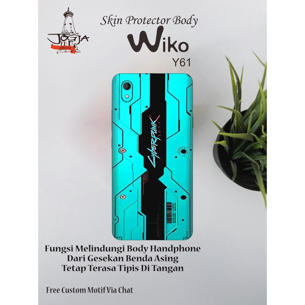 Dapat 2pcs Garskin HP Wiko Y61 Motif cyber - Free Custom Motif