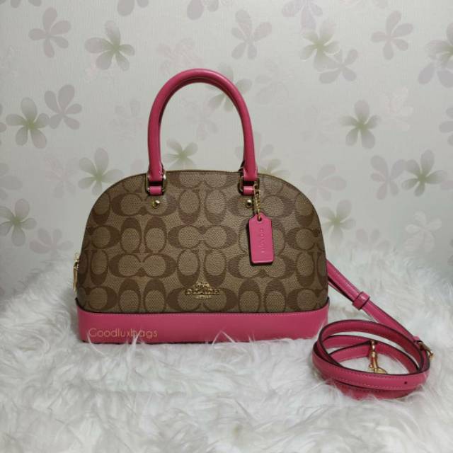 ORIGINAL Tas Coach Mini Sierra Satchel Signature Pink Ruby