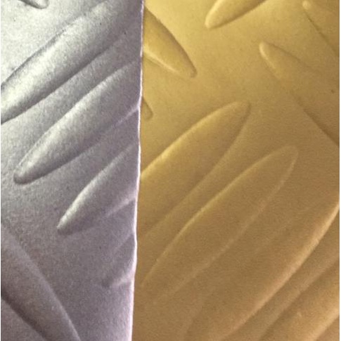 ♕ Karpet Lantai Vinyl Floor Plat Bordes Silver Gold - Silver ➸