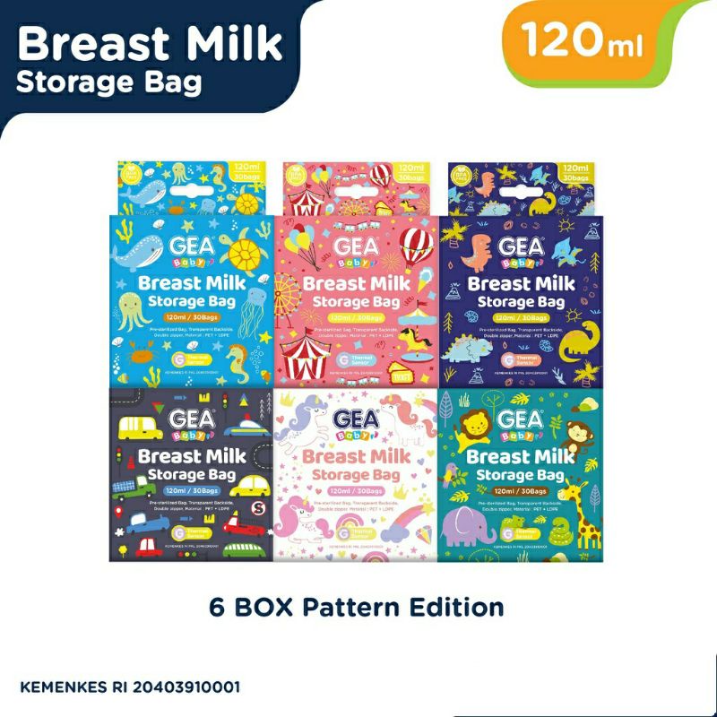 Kantong Asi Gea Baby Plastik Asip 120 Breastmilk Storage Bag 120ml isi 30pcs / Tempat Asi Plastik 120ml / GEA Kantong Asi Gea Breast Milk Storage Box / Milk Storage box GEA