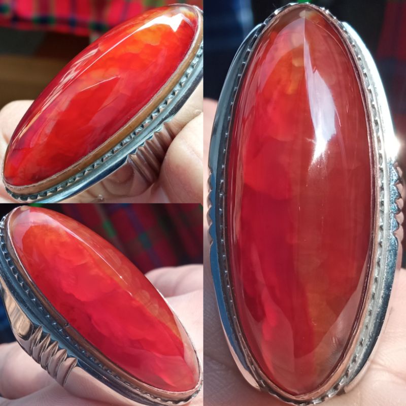 PANDAN MERAH LAWAS KRISTAL SISIK BETOK 43x17x13 size 8