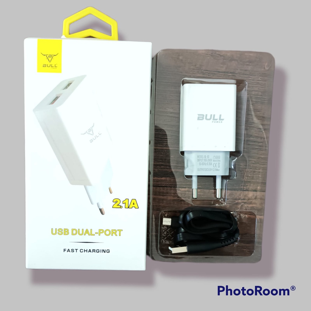 ADAPTOR CHARGER HP BULL 2.1A -WARRIOR  USB CHARGER FAST CHARGING