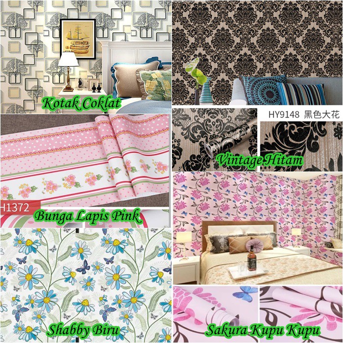 COD BAYAR DI TEMPAT - WALLPAPER STIKER DINIDNG UKURAN 45 CM X 10 M / 9.5 M MOTIF BATA DLL