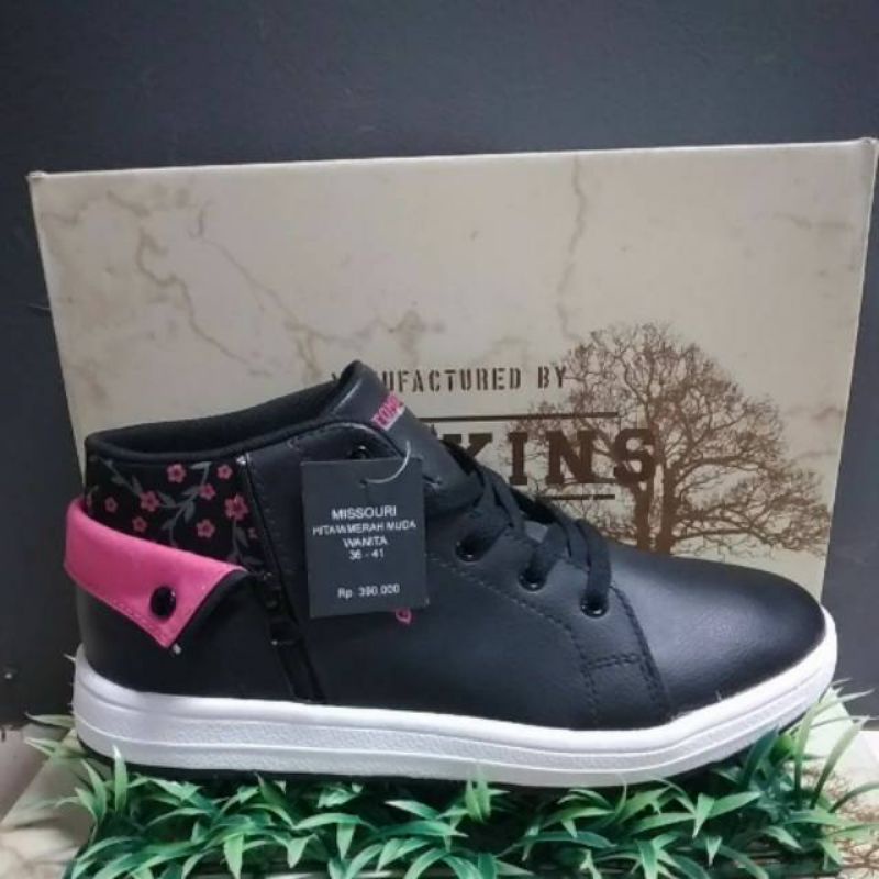 sepatu tomkins missouri hitam merah muda