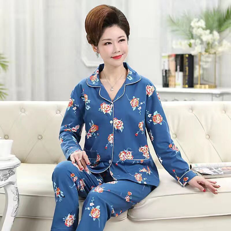 Baju tidur piyama pp bahan spandek premium motif kembang daun