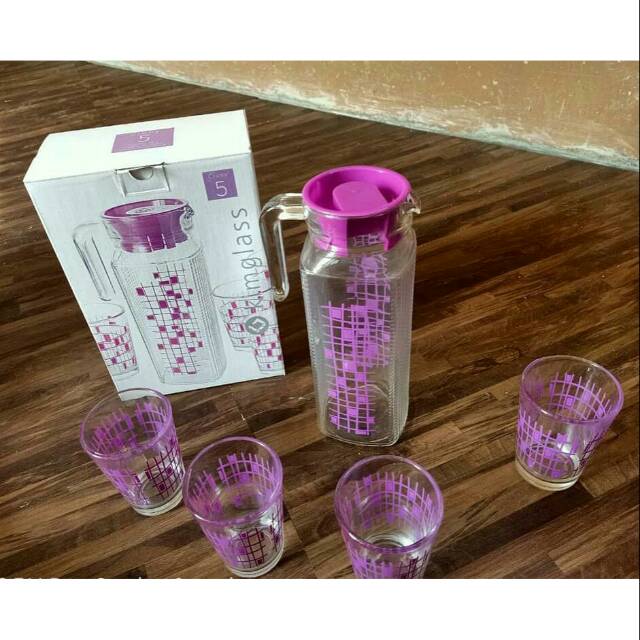 Teko Set Kim Glass 5pcs 1pitcher 4gelas