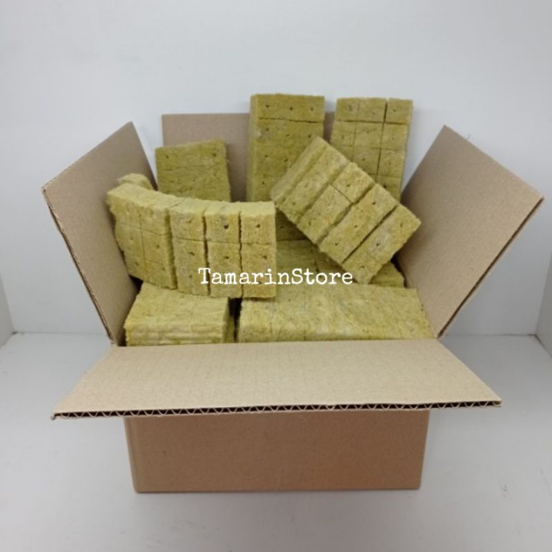 Rockwool Hidroponik Siap Pakai 3 x 3 x 2,5 Cm