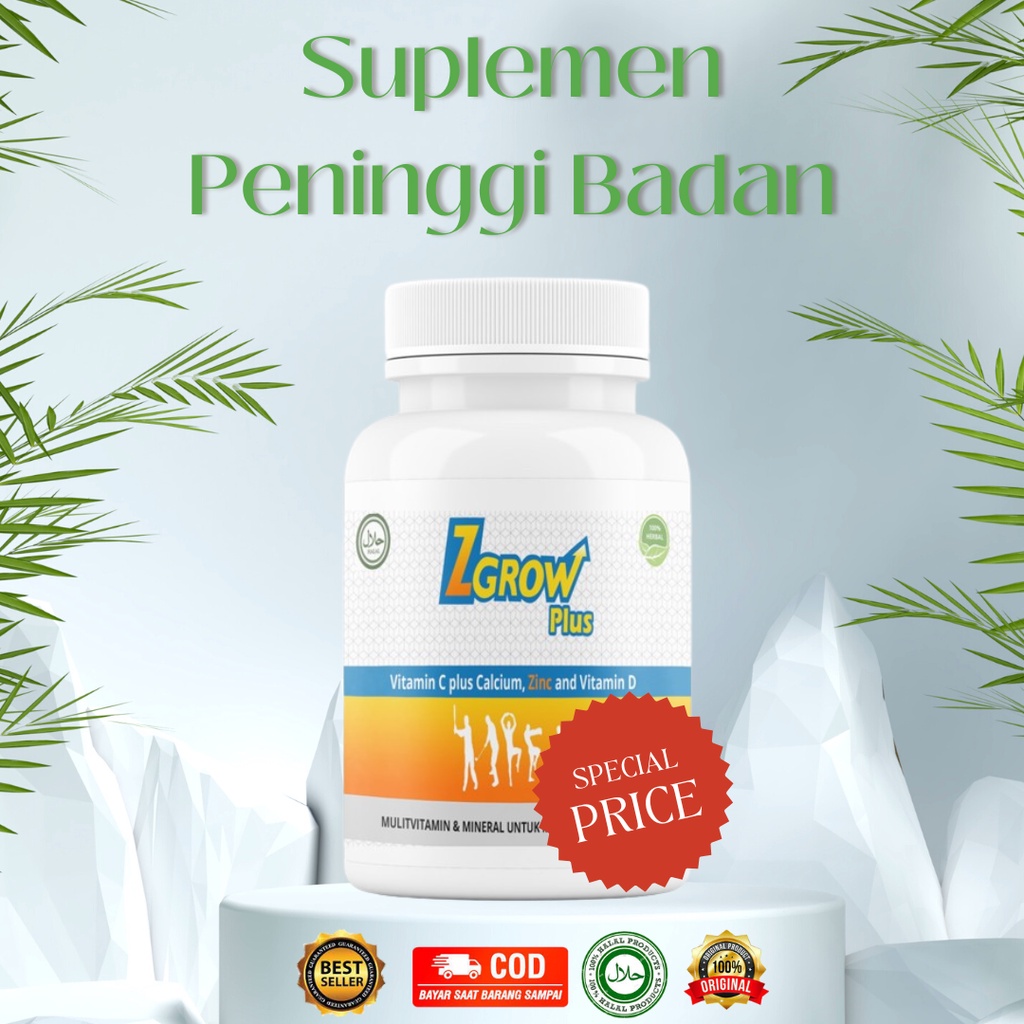 Z - GROW PLUS -  PENINGGI BADAN OROGINAL | KAPSUL| PENAMBAH TINGGI BADAN TERBAIK | PERBADUAN ZINC DA