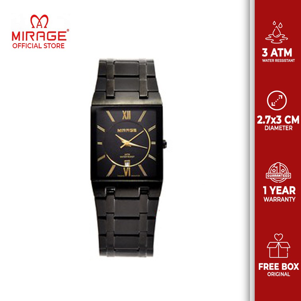 Premium (RRW) Miragewatch Official Original Garansi 1tahun Jam tangan pria Model Tipis mirage 7908M