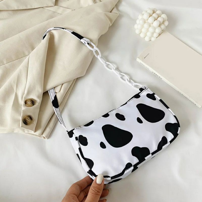 dem_sare / DS1066 -  Tas Bahu Cow Pattern Shoulder Bag Sapi Rantai Shoulder Bag Tas Bahu