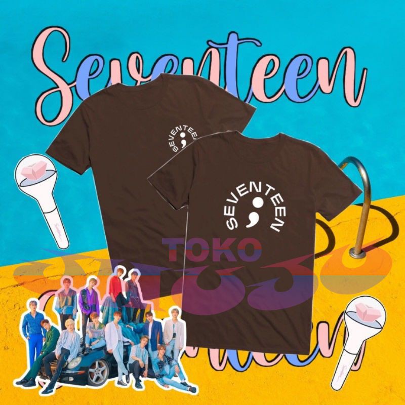 Baju Kaos T shirt Seventeen Semicolon depan belakang