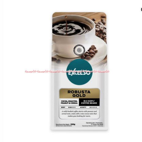 Excelso Robusta Gold Bold 200ml Cocoa Roasted Peanut &amp; Cereal Exelso Ecelso Robusta Gold Bean Coffee Biji Kopi Robusta Golden