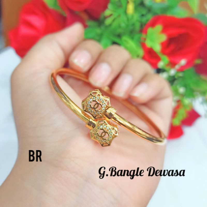 Gelang tangan wanita dewasa motif pilihan RO-27 warna gold rosegold lapis emas gold